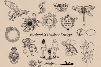 do minimalist tattoo design , geometric , line art , minimal tattoo artist