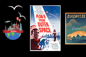 design travel posters in canva and canva pro