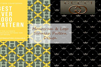 create monogram logo seamless pattern design