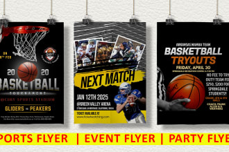 design sport flyer, football, fitness, basket ball flyer in just 2hrs