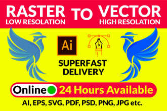 do vector tracing, fix, edit, recreate logo or image to vector ai, eps
