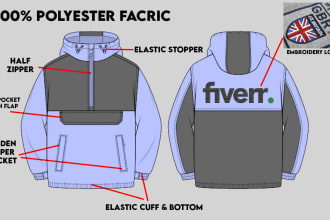create clothing tech pack fashion flat sketches