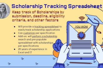 create an excel scholarship application tracker