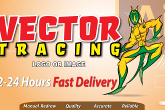 redraw ,vector trace or recreate your logo or image perfectly