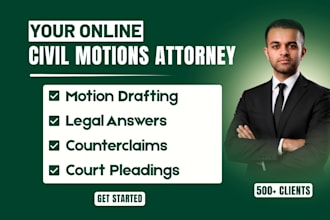 draft civil motions answers counterclaims and litigation pleadings