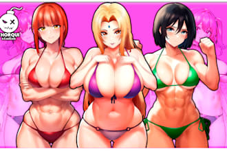 draw characters, ocs, anime style in sfw or nsfw