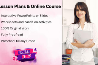 create course content,  course outlines, and lesson plans
