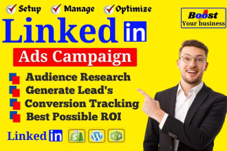 setup and manage linkedin ads campaign for your business and service leads