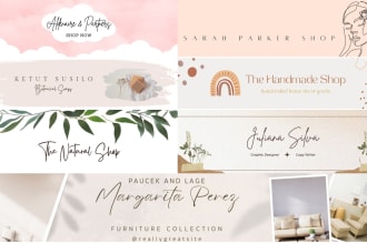 design a minimalist etsy ebay store banner, ebay etsy shop banner