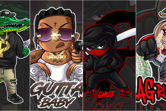 draw a premium streetwear cartoon, mascot character