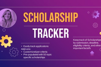 create an excel college scholarship application tracker