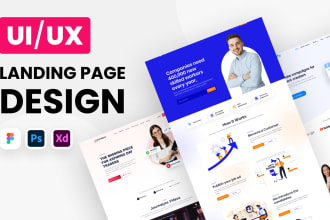 do professional landing page UI UX design in PSD xd figma