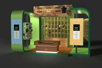 design your 3d exhibition stand, stall, kiosk, booth