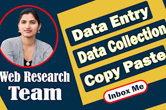 assist data entry web research data collection email collection data research