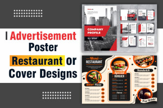 design restaurant, advertisement posters, sports, trifold, cover flyer