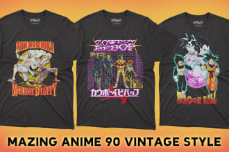design vintage anime t shirt, anime streetwear