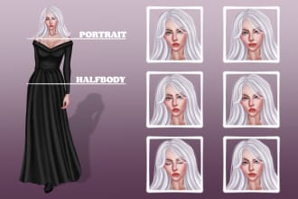 draw concept character design 2d visual novel procreate
