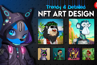 create unique nft art collection , 10k nfts , opensea , character design