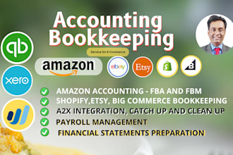 do bookkeeping accounting on  amazon shopify  xero quickbooks