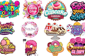 design a colorful and eyecatching candy logo for your brand