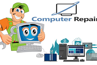 repair, fix, troubleshoot windows 11,10,7 computer, laptop remotely
