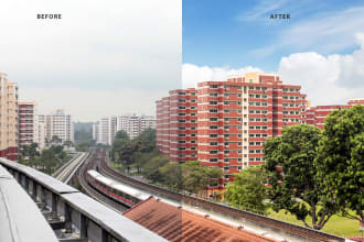 change the blue sky and improve your real estate photo