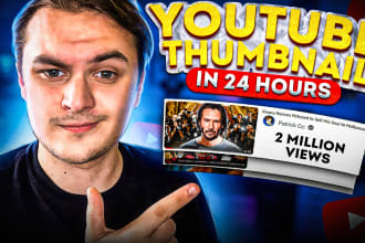 design amazing youtube thumbnail design in 24 hours