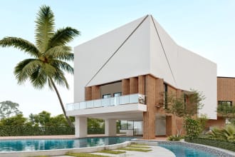 do stunning exterior design and architectural rendering