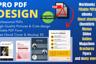 design pdfs, lead magnets, workbooks, guides, ebooks