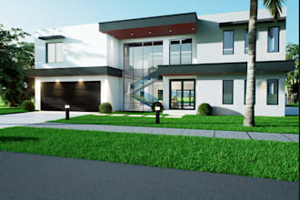 render 3d model interior exterior in sketchup and animation in lumion