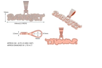 create name or word pendant 3d cad model