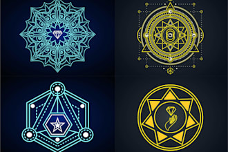 design unique sacred geometry or spiritual or mystical logo