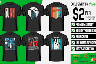 do bulk t shirt design for merch by amazon, printful and teespring