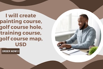 create painting course, golf course hole, training course, golf course map, USD