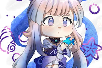 draw genshin impact cute chibi