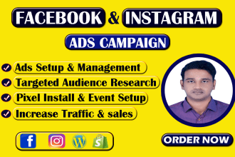 be facebook ads manager for sales and leads, setup fb ads campaign, instagram ad