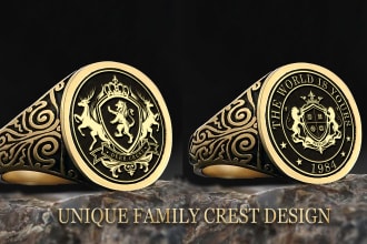 create a luxury logo, family crest etc, to engrave on ring