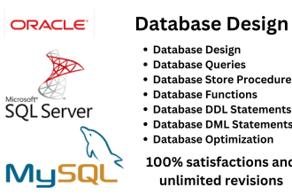 design database and sql queries in sql server, oracle and mysql
