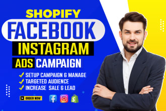 setup and manage facebook ads and instagram ads for shopify store