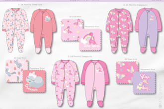 design kids and baby clothing collection, techpack,  cad