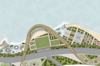 do master plan , site plan , landscape , 2d 3d rendering