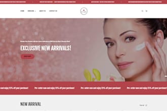design stunning skincare shopify store, skincare website, and beauty website