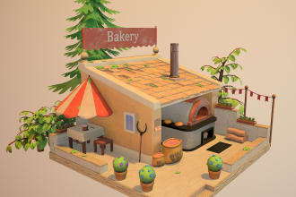 create 3d models  of the environment, props and vehicles