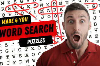 create word search puzzles for you to publish on KDP amazon books