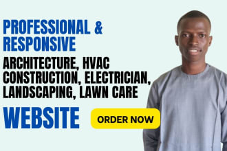 architecture, construction, electrician, landscaping, lawn care hvac website