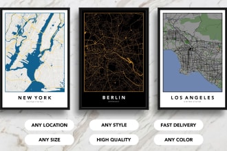 do a custom city map or region wall illustration