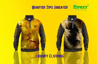 do modern, quarter zip, typography style streetwear design