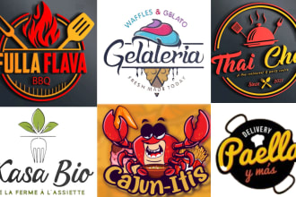do premium restaurant, cafe, candy, ice cream, fast food logo with copyrights