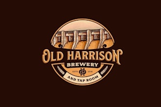 design renowned credible old harrison brewery logo