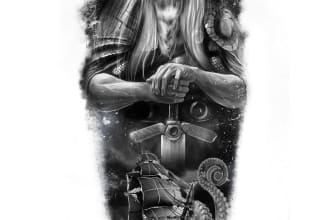 draw your realistic custom tattoo design